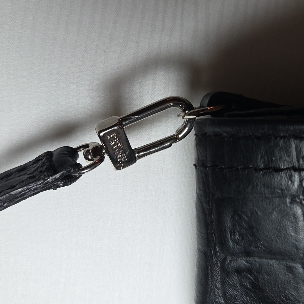 PRUNE Black Crocodile Embossed Clutch. - Picture 3 of 7
